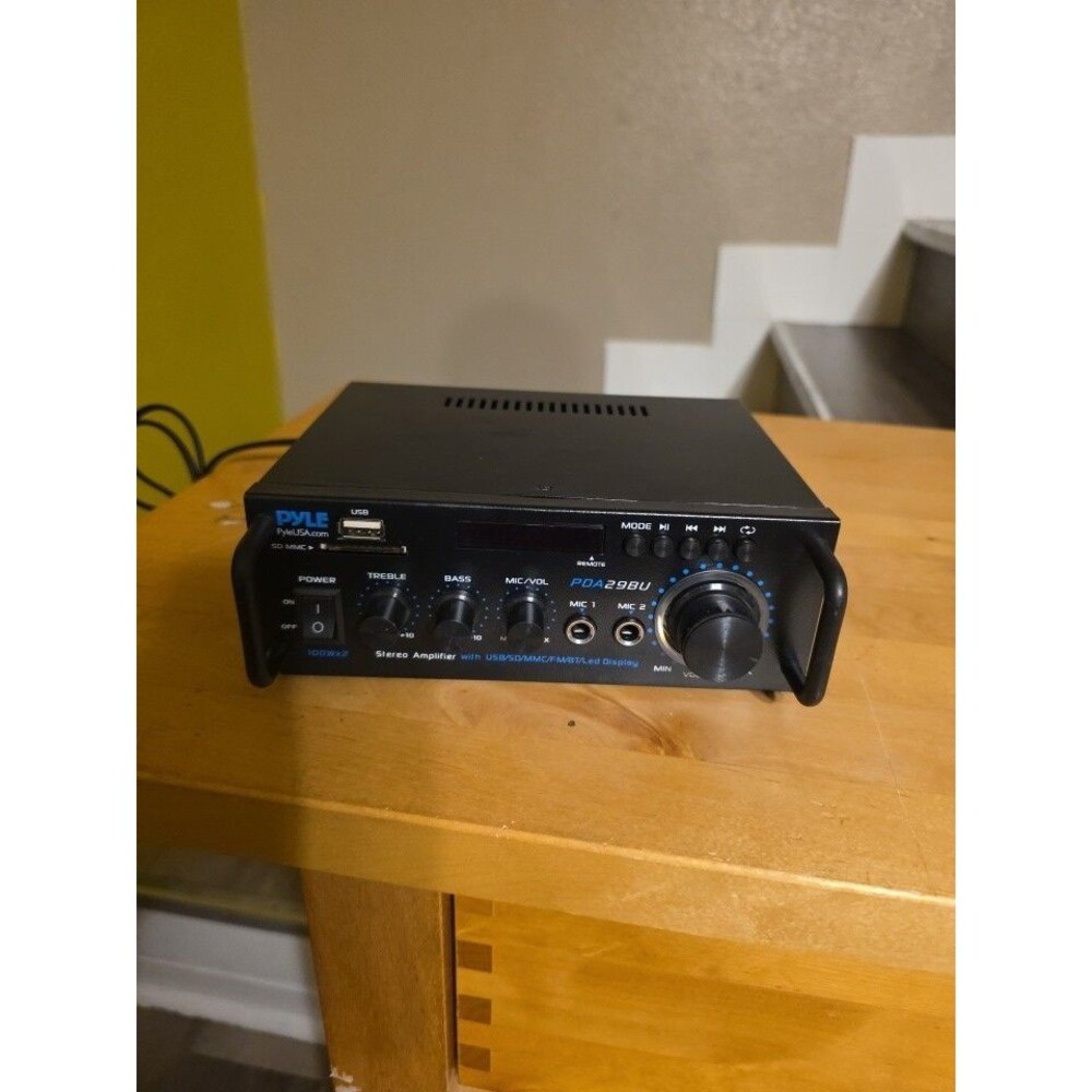 Pyle PDA29BU.5 200W Bluetooth Stereo Amplifier 2-Channel USB SD FM Remote